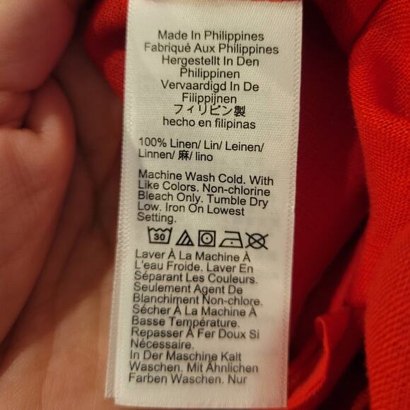 NWT J. Crew Wide-Leg Essential Pant In Red Linen 14 - Picture 9 of 9